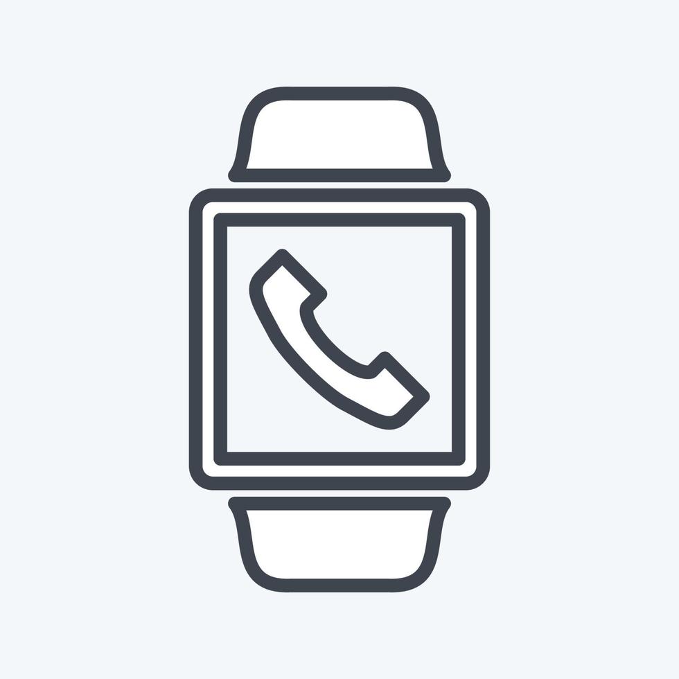 Call App Icon in trendy line style isolated on soft blue background vector