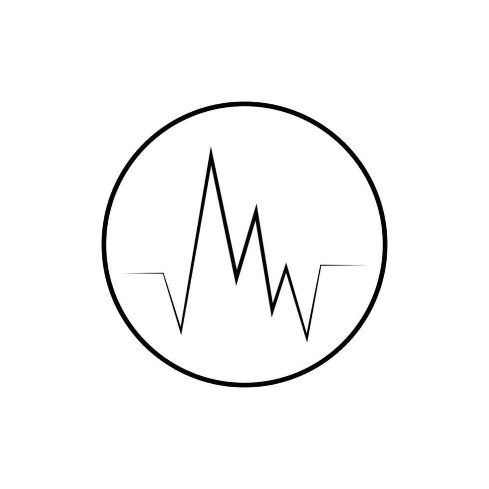 Plantilla de logotipo de ilustración de vector de icono de pulso de latido