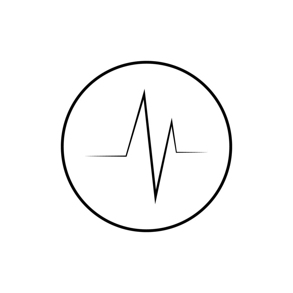 Hearbeat Pulse Icon Vector Illustration Logo Template
