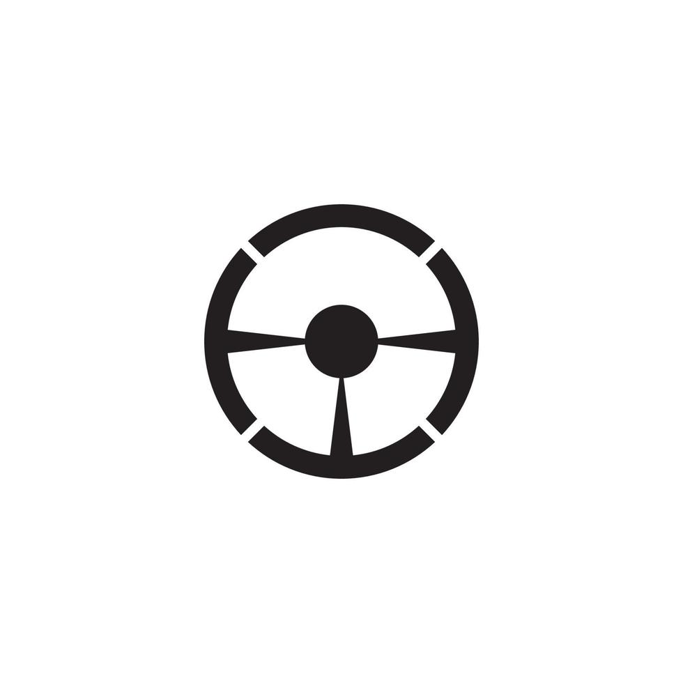 Steering wheel logo vector flat design