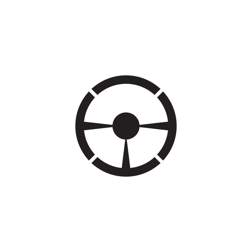 Steering wheel logo vector flat design