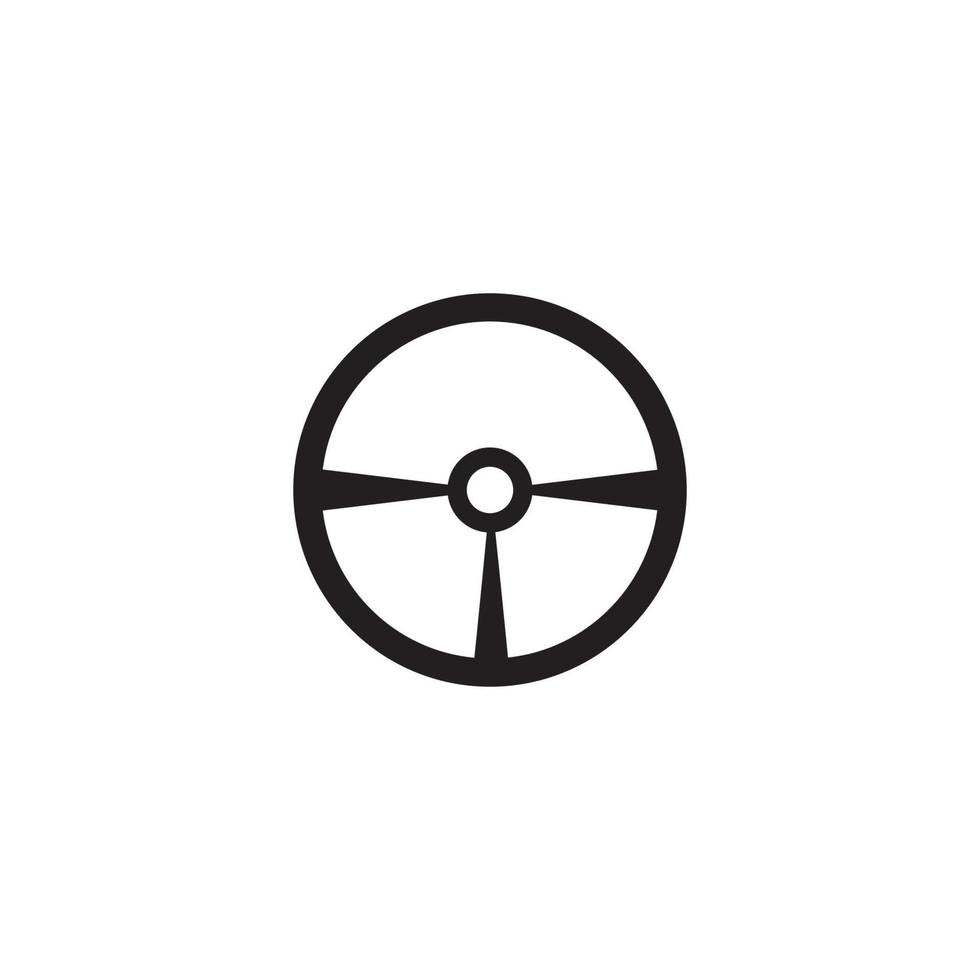 Steering wheel logo vector flat design