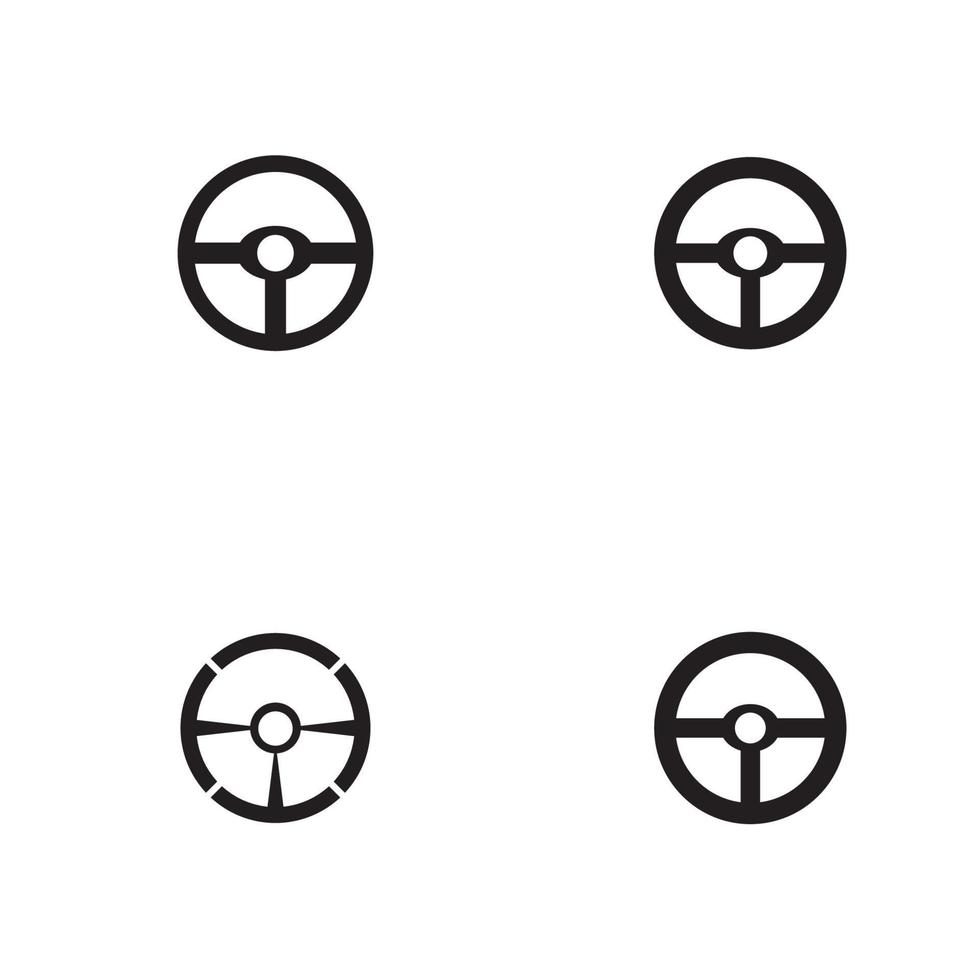 Steering wheel logo vector flat design