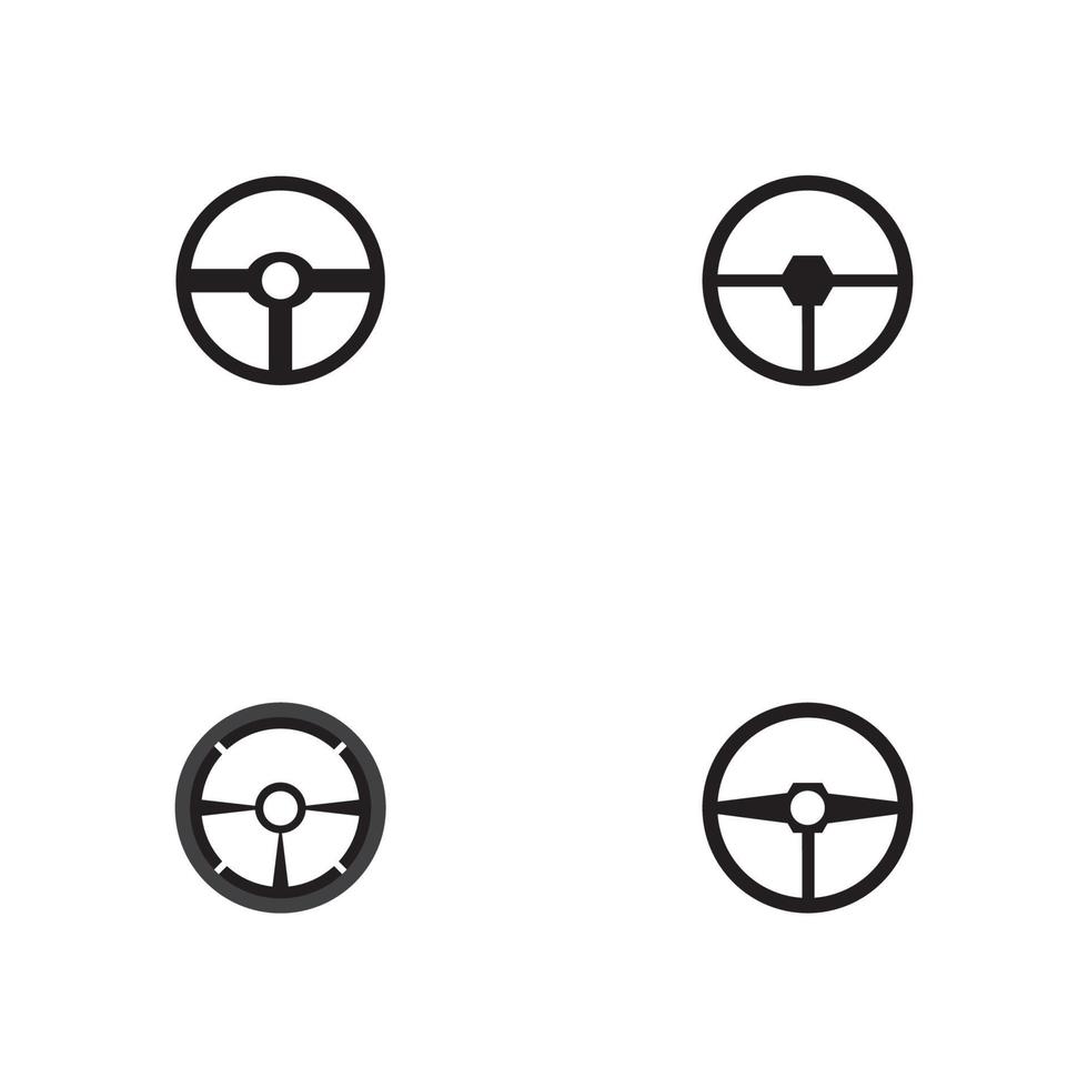 Steering wheel logo vector flat design