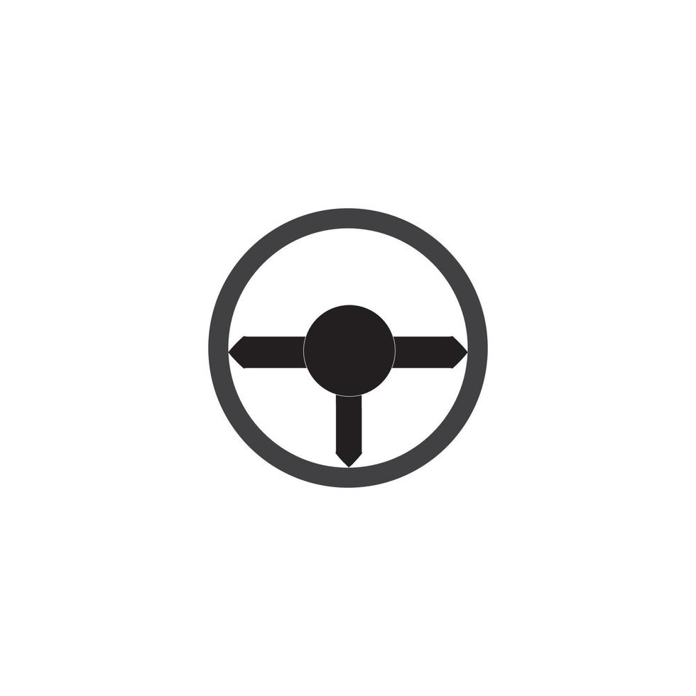 Steering wheel logo vector flat design