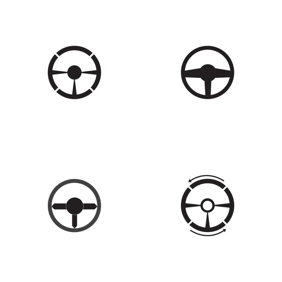 Steering wheel logo vector flat design