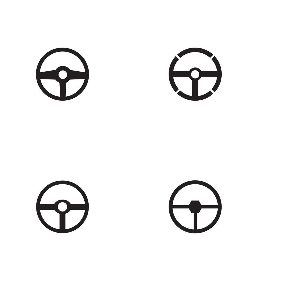 Steering wheel logo vector flat design