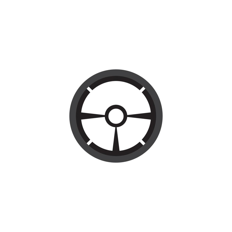 Steering wheel logo vector flat design