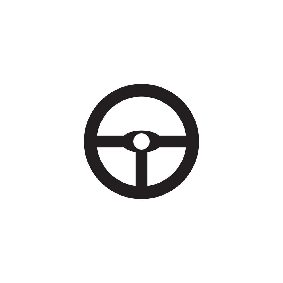 Steering wheel logo vector flat design