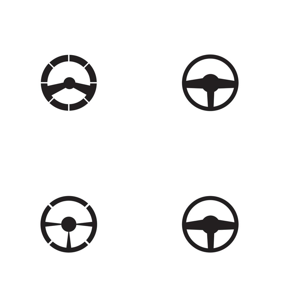 Steering wheel logo vector flat design