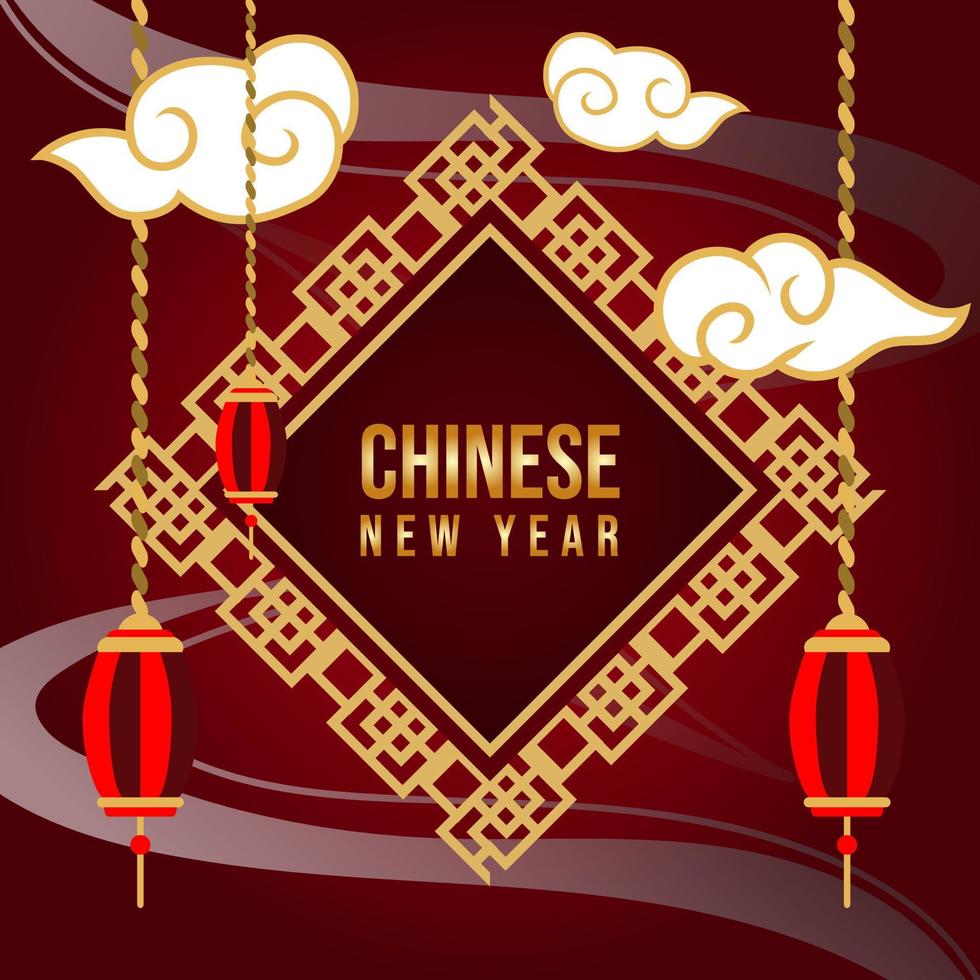 Traditional Chinese new year in flat design background vector