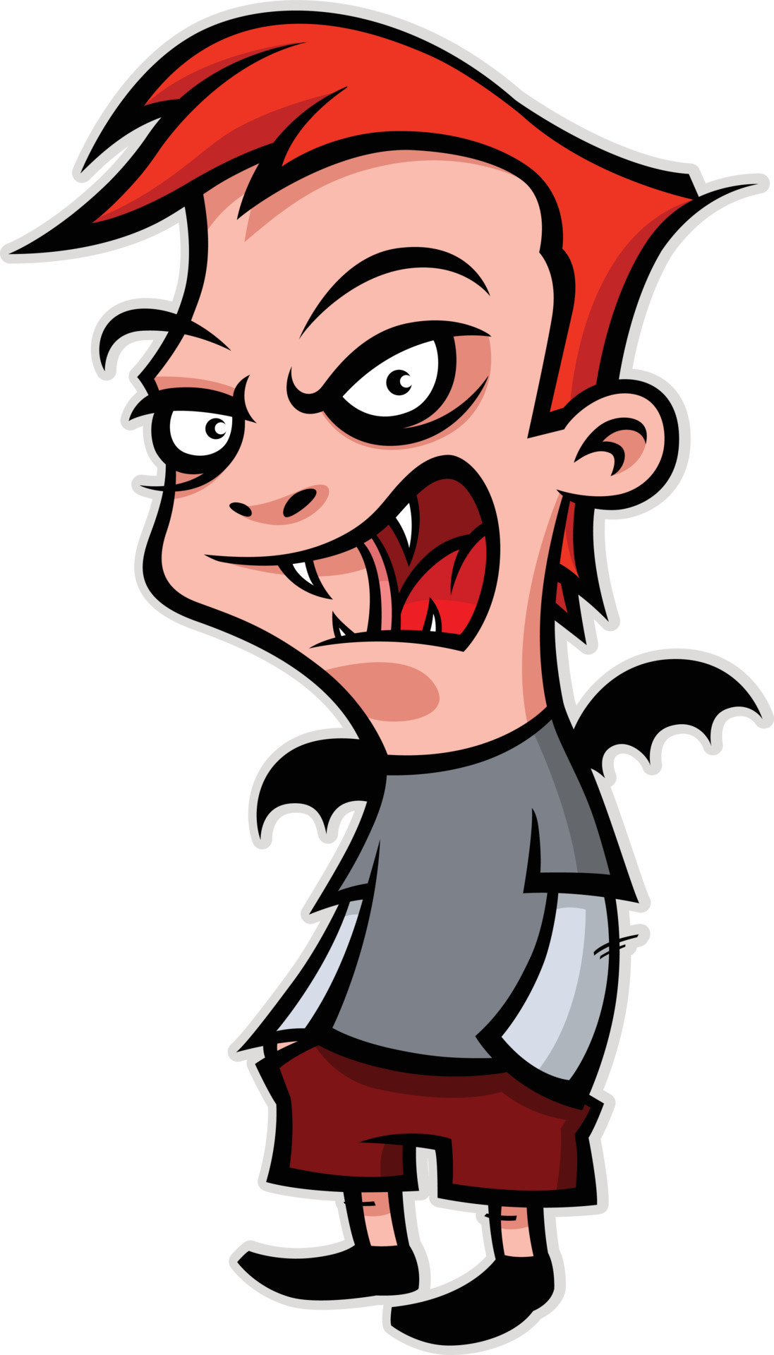 Funny cartoon boy is a vampire. Company character. Vector illustration for  any media. Image is isolated on a white background for printing, banner or  website. 4918202 Vector Art at Vecteezy