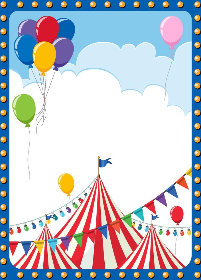 Circus poster background with circus dome tent vector