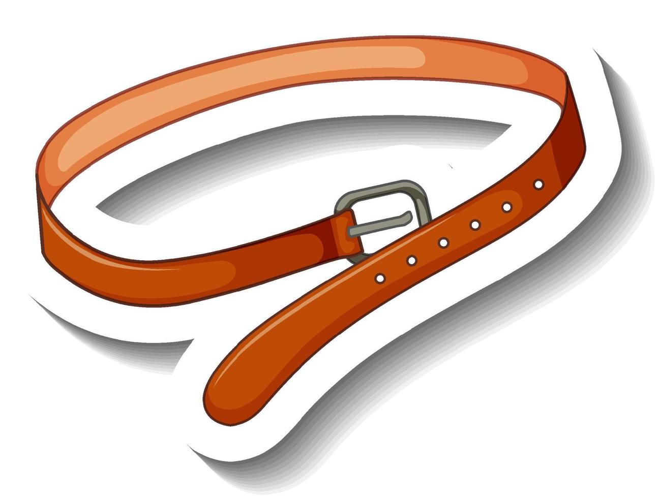 Leather belt cartoon sticker vector