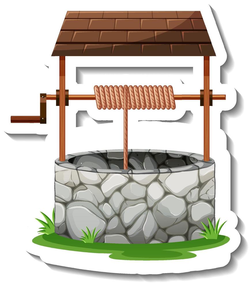 Isolated stone well in cartoon style vector