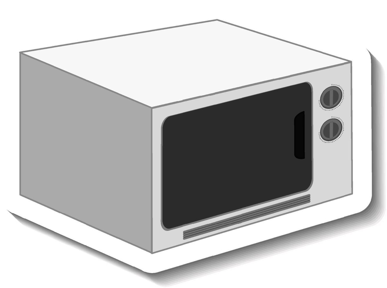 Isolated white microwave sticker vector