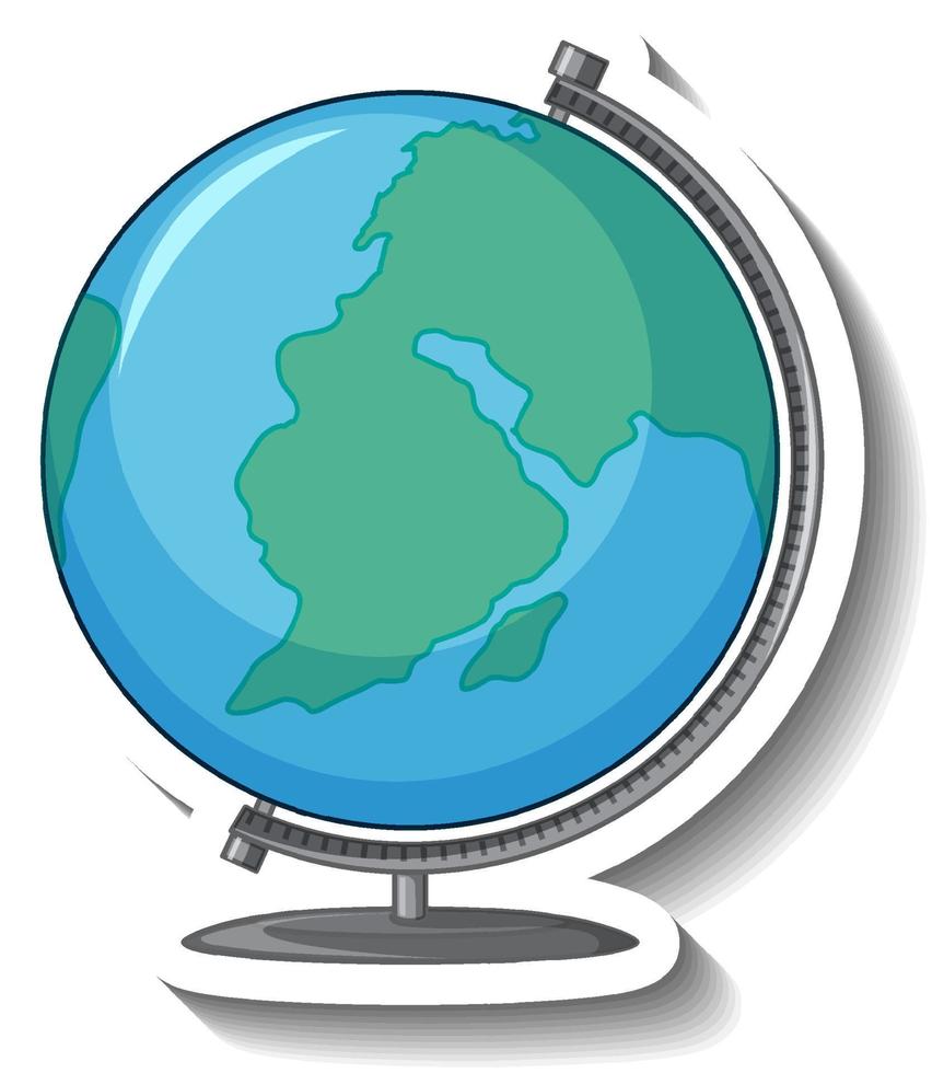 Earth globe model sticker vector