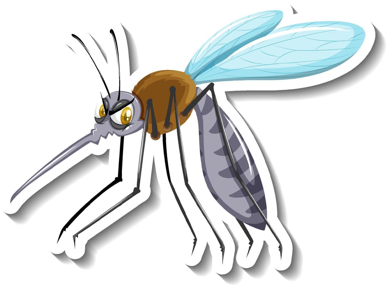 Mosquito animal cartoon sticker vector