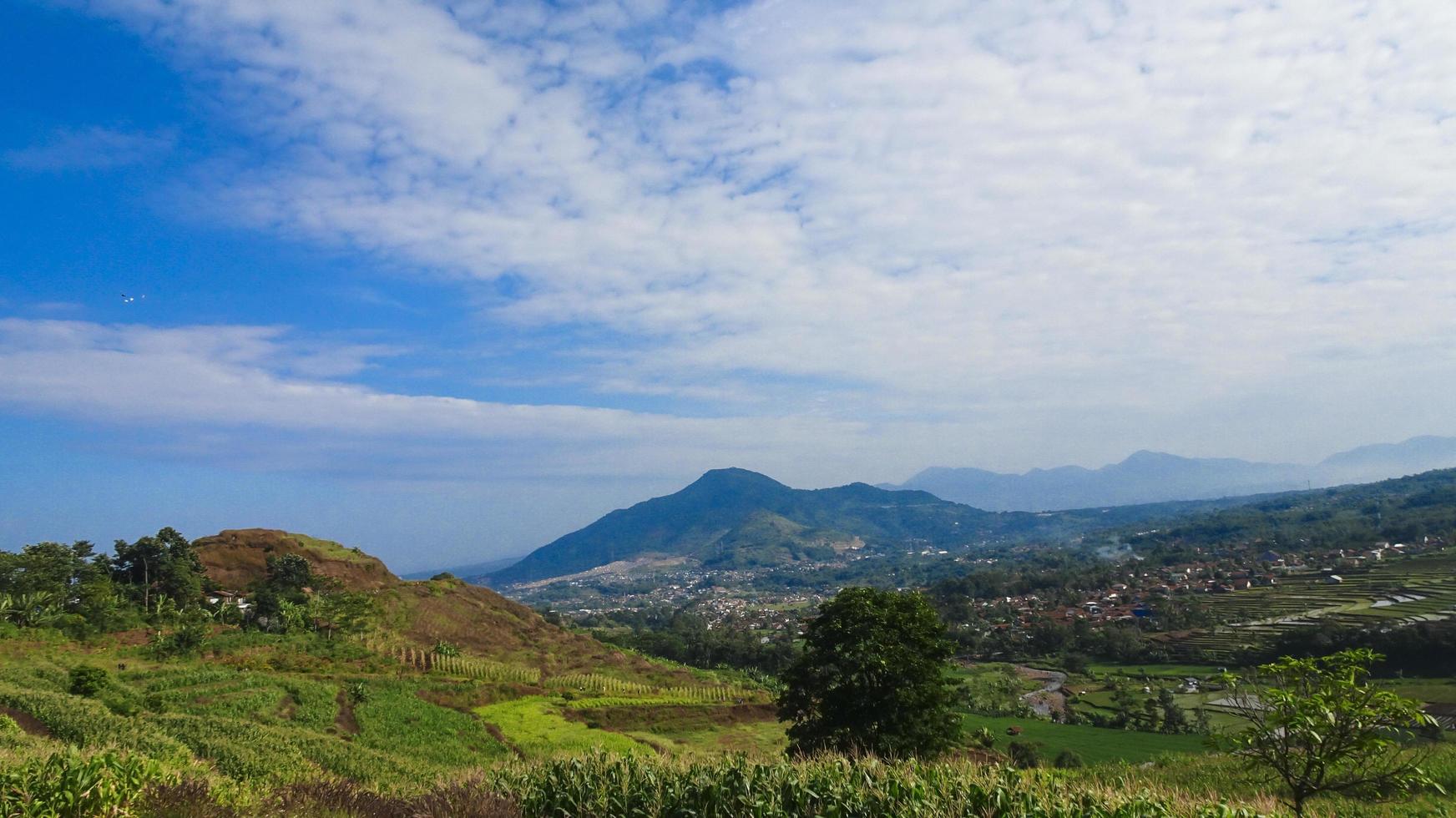 Cicalengka temple mountain landscape in Bandung, Indonesia. Beautiful view on Mount Cicalengka. Gunung Candi Cicalengka. photo