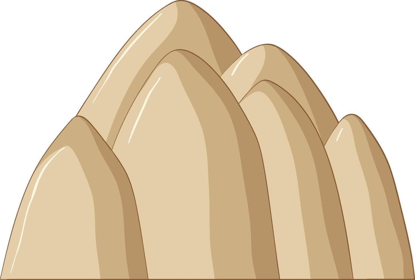 Sand mountain in cartoon style vector