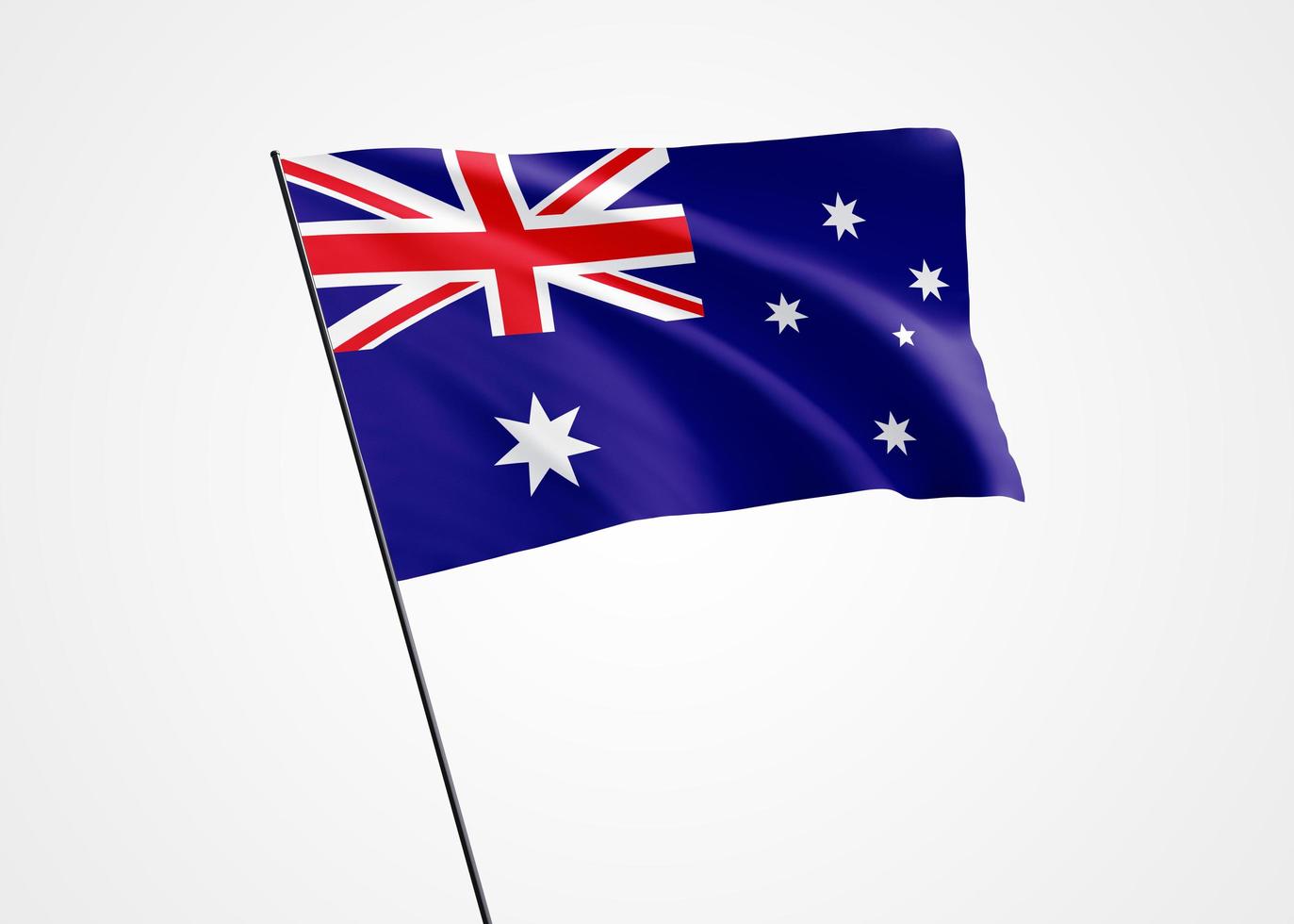 Australia flag flying high in the isolated background Australia independence day. 3D illustration world national flag collection photo