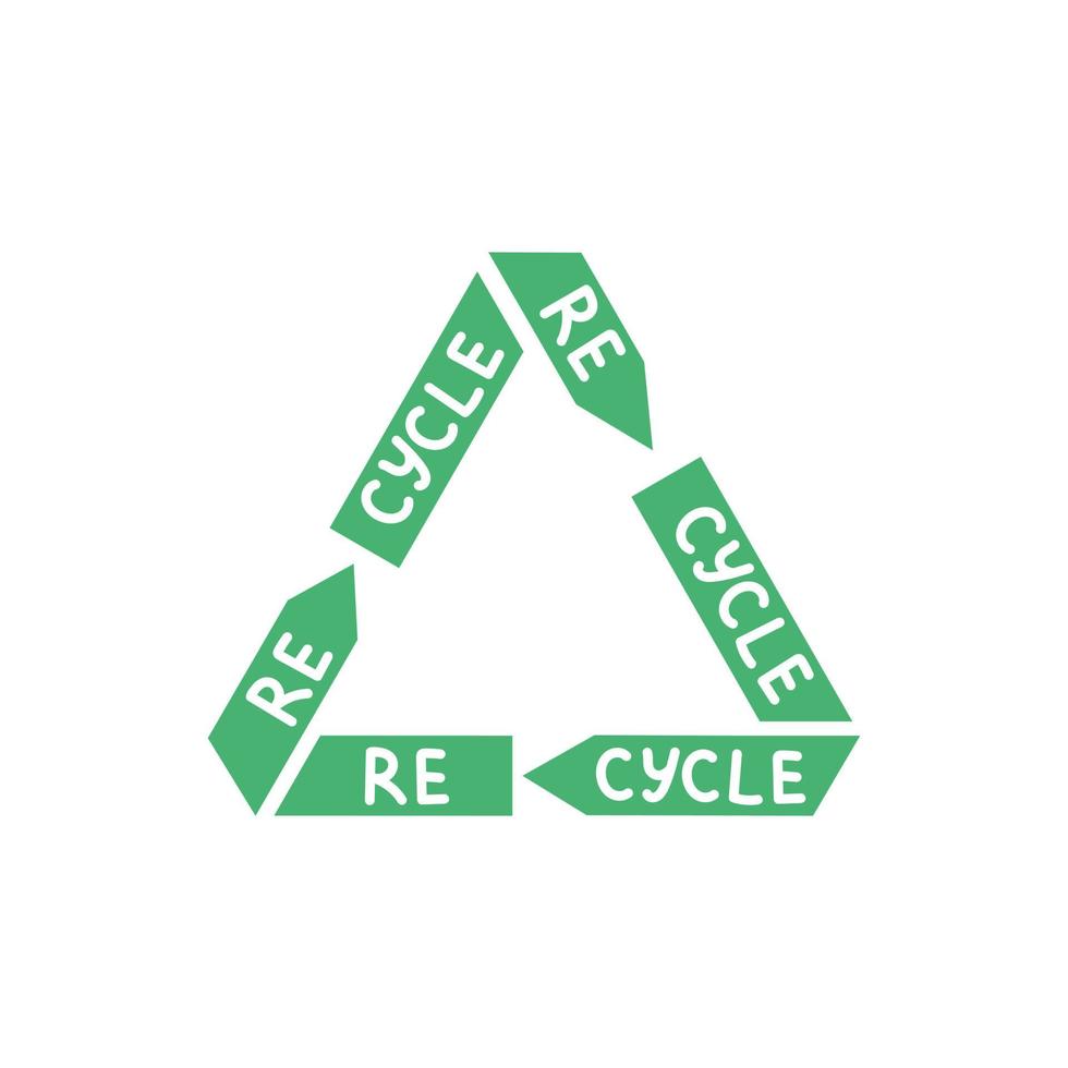Recycling symbol Vector Illustration isolated on white background. Recycle icon.