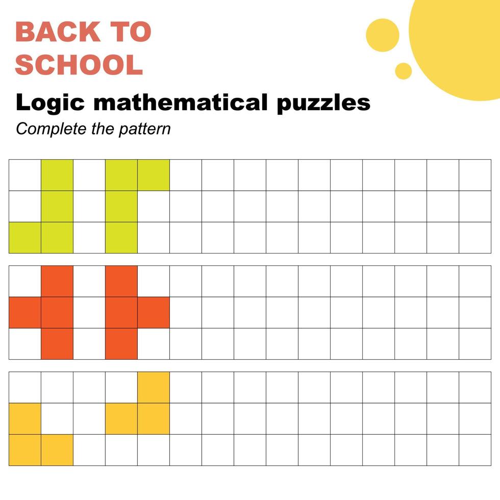 Complete the pattern printable worksheet vector