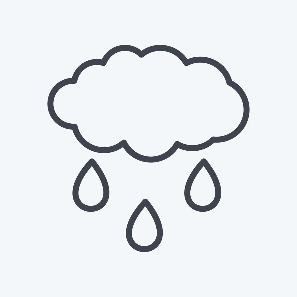 Rain Cloud Icon in trendy line style isolated on soft blue background vector