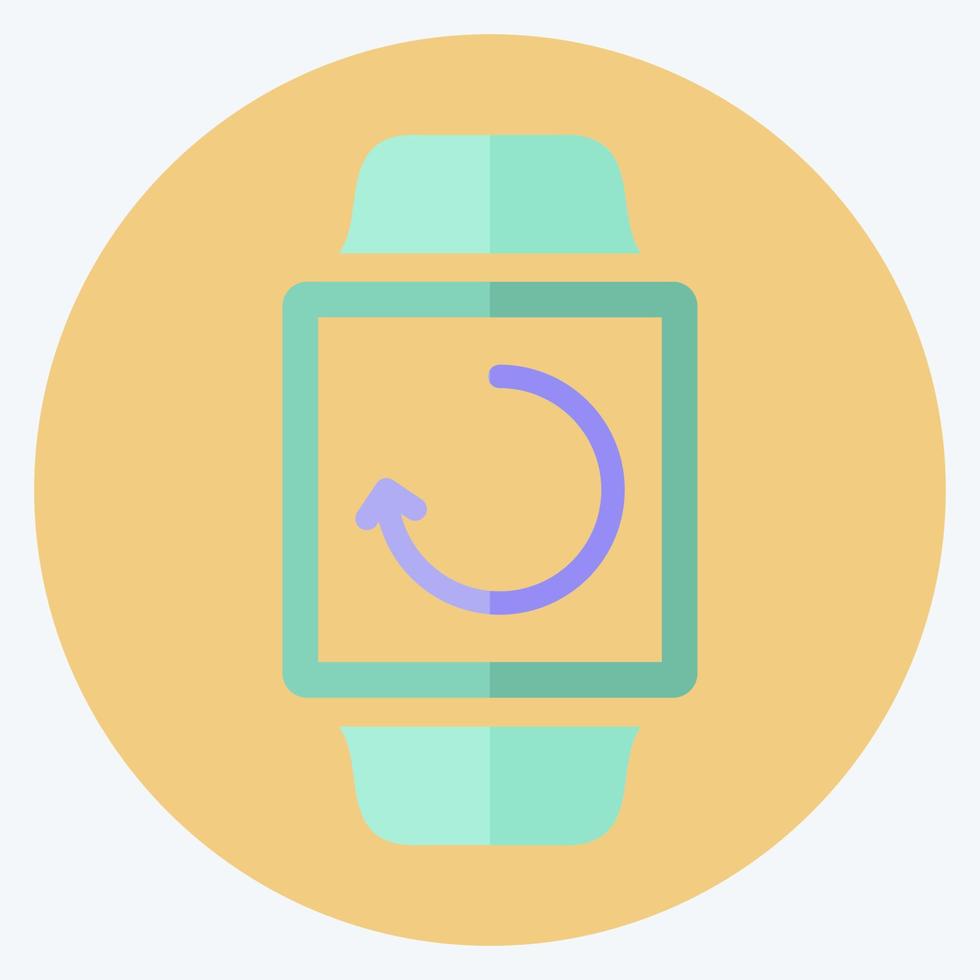 Watch Sync Icon in trendy flat style isolated on soft blue background vector