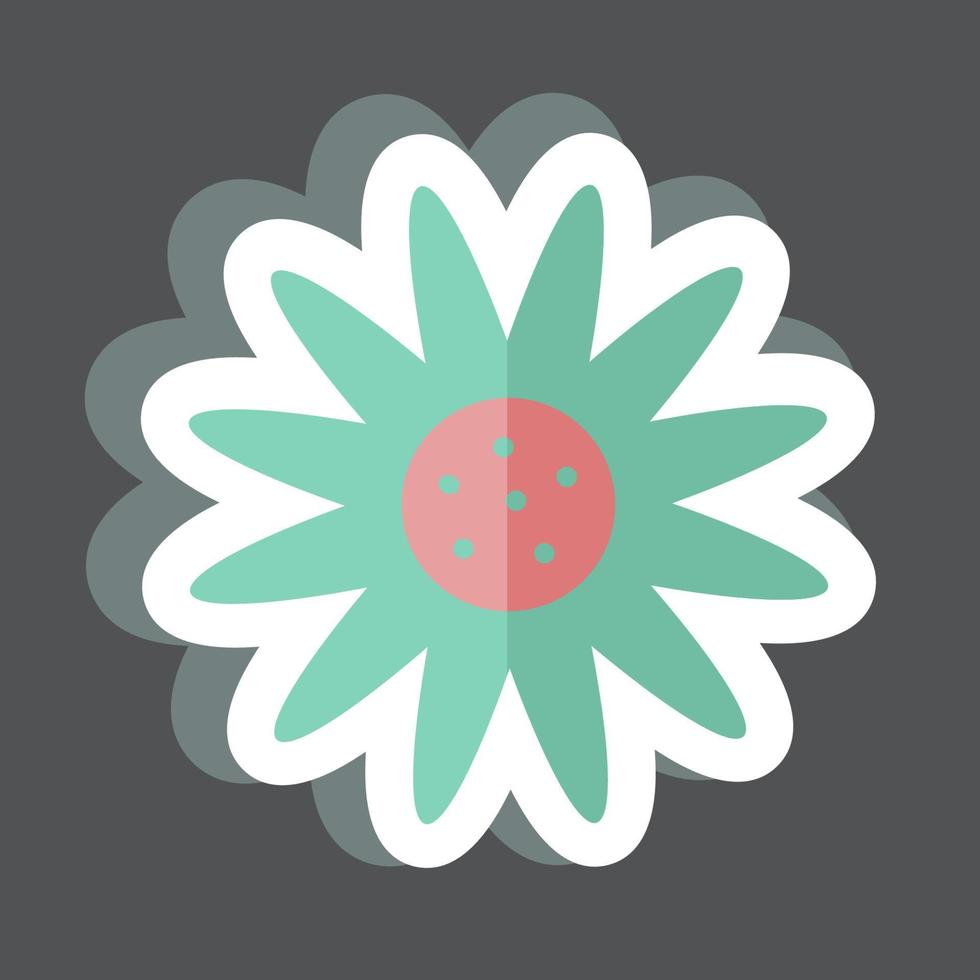 Daisy Sticker in trendy isolated on black background vector