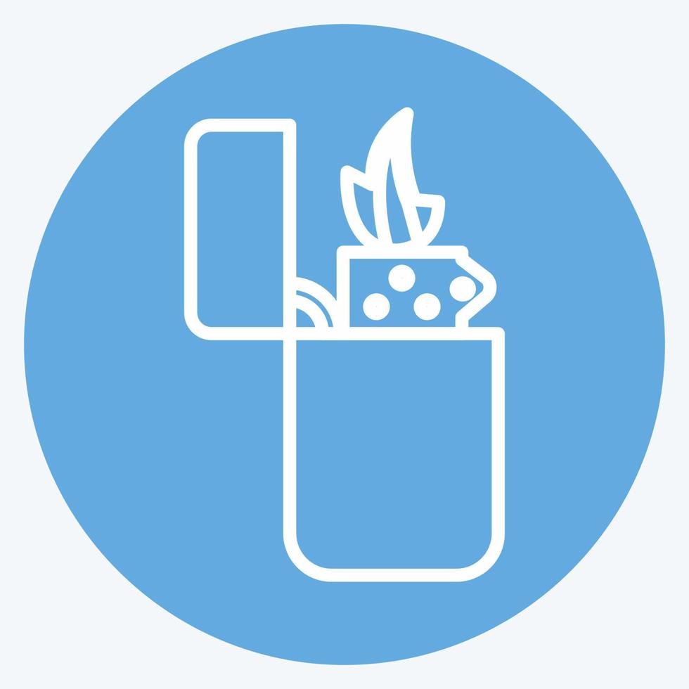 Lighter Icon in trendy blue eyes style isolated on soft blue background vector