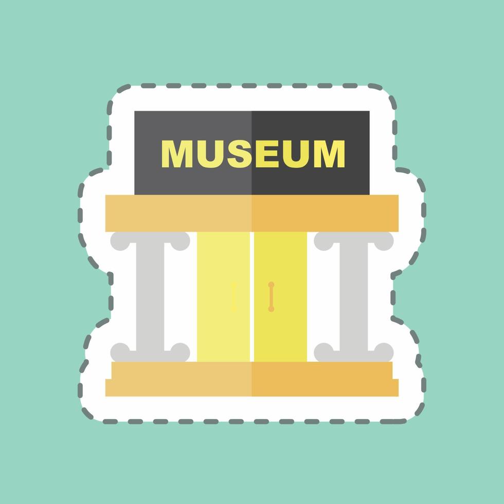 Sticker Museum Building II, Line Cut vector