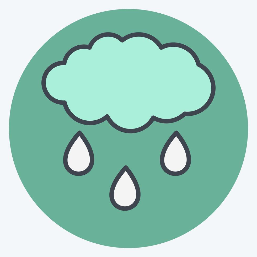 Rain Cloud Icon in trendy color mate style isolated on soft blue background vector