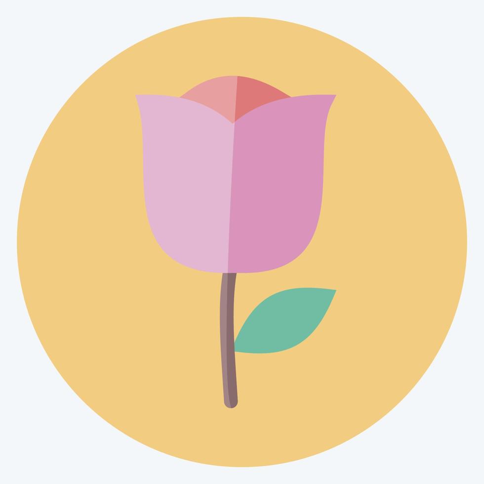 Rose Icon in trendy flat style isolated on soft blue background vector