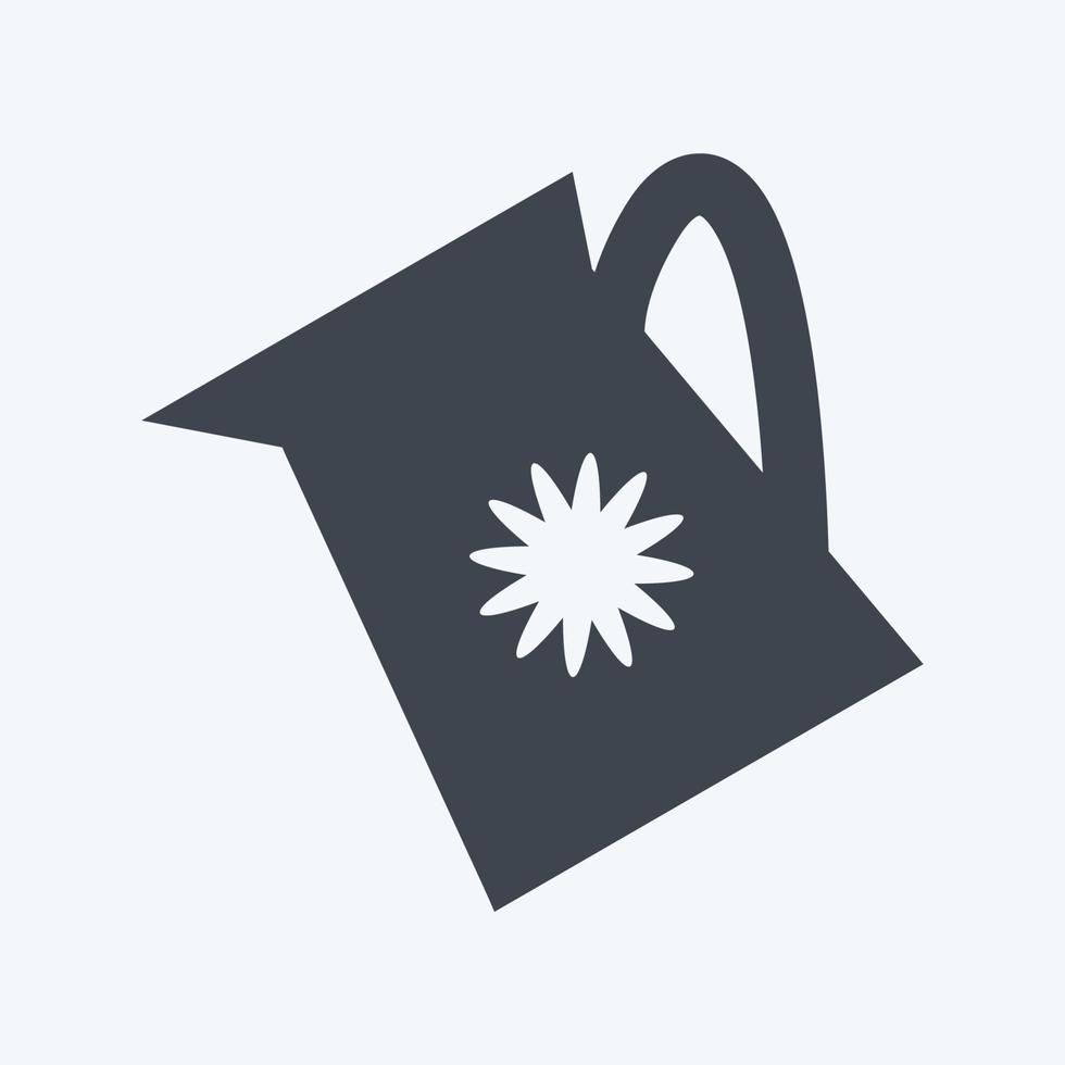 Watering Plants Icon in trendy glyph style isolated on soft blue background vector