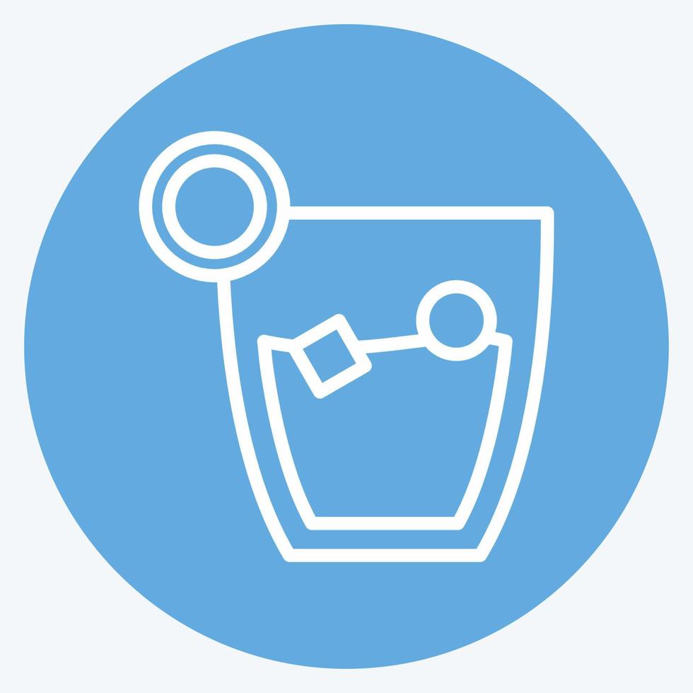 Whiskey Sour Icon in trendy blue eyes style isolated on soft blue background vector