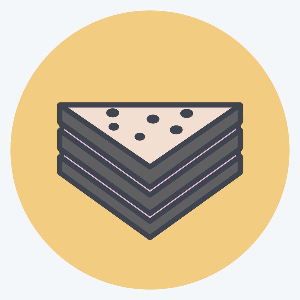 Sandwich Icon in trendy color mate style isolated on soft blue background vector