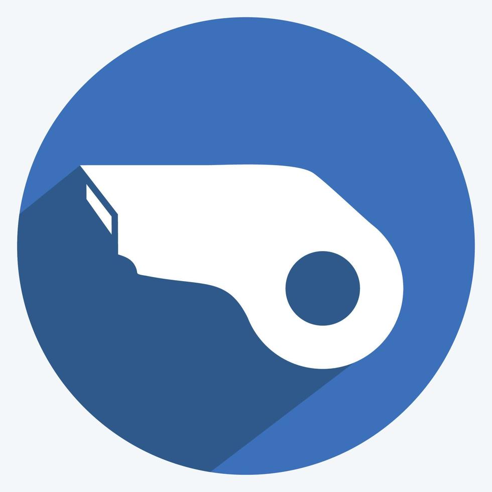 Whistle 2 Icon in trendy long shadow style vector