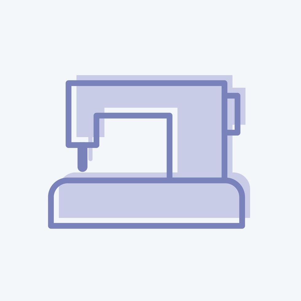 Sewing Machine Icon in trendy two tone style isolated on soft blue background vector