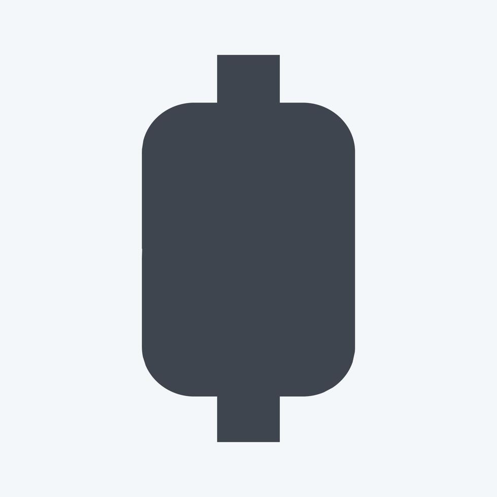 Thread Spool I Icon in trendy glyph style isolated on soft blue background vector