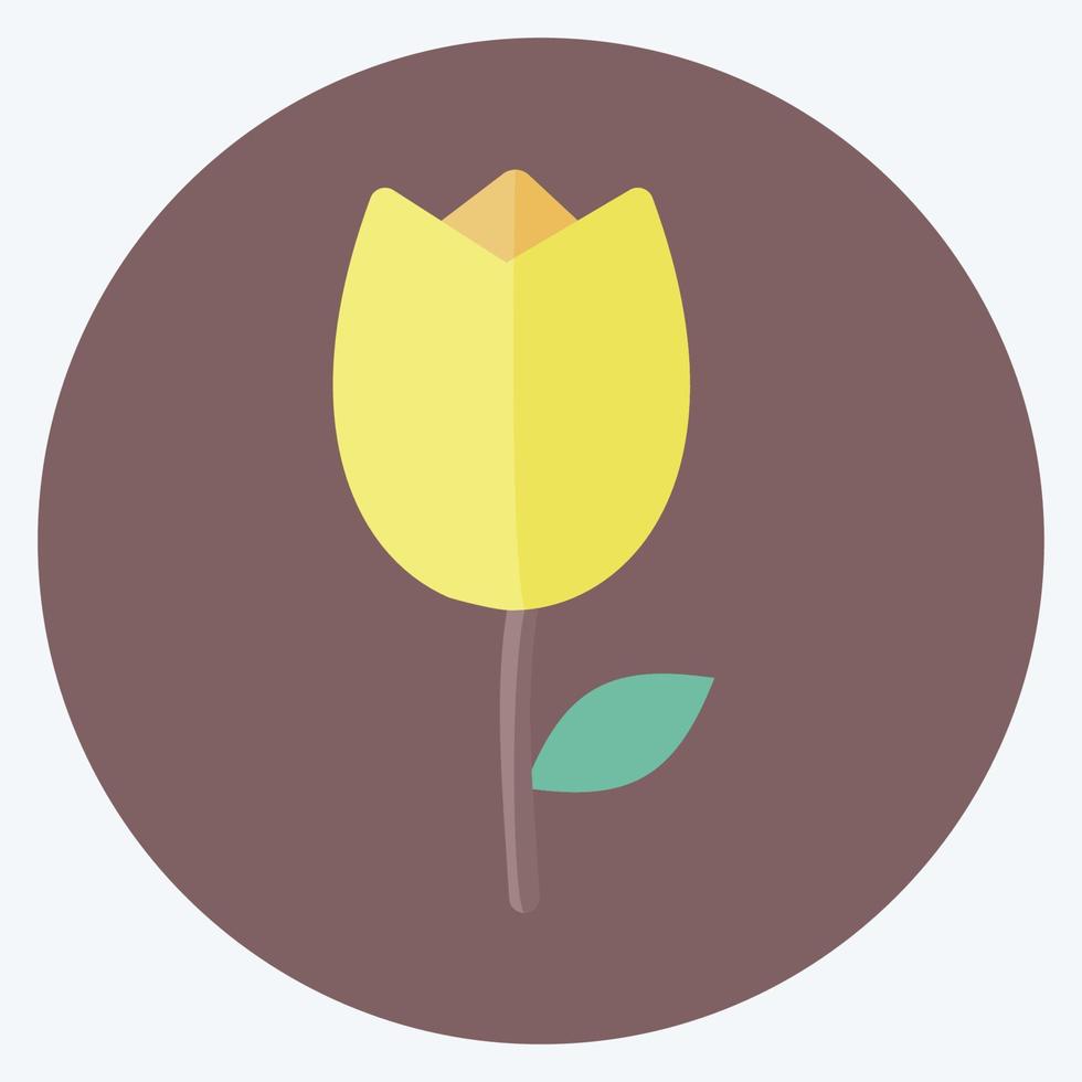 Tulip Icon in trendy flat style isolated on soft blue background vector