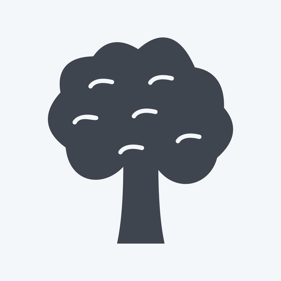 Tree Icon in trendy glyph style isolated on soft blue background vector