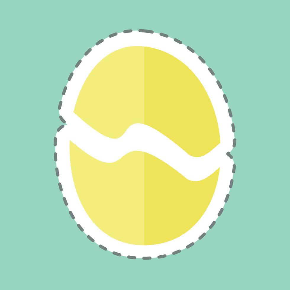Egg Tailor Sticker in trendy line cut isolated on blue background vector