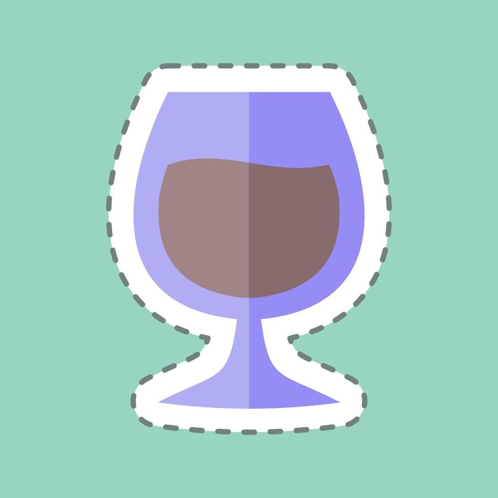 Sherry Sticker in trendy line cut isolated on blue background vector