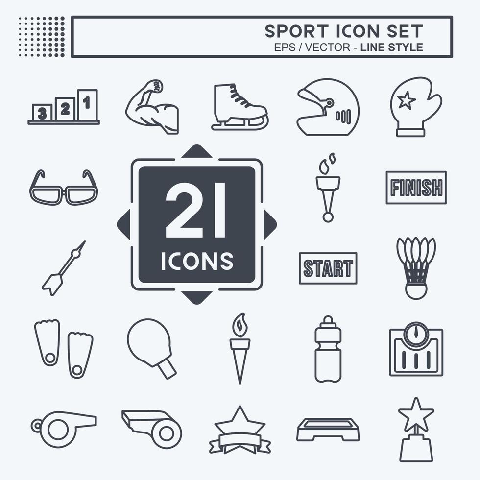 Sport Icon Set in trendy line style vector