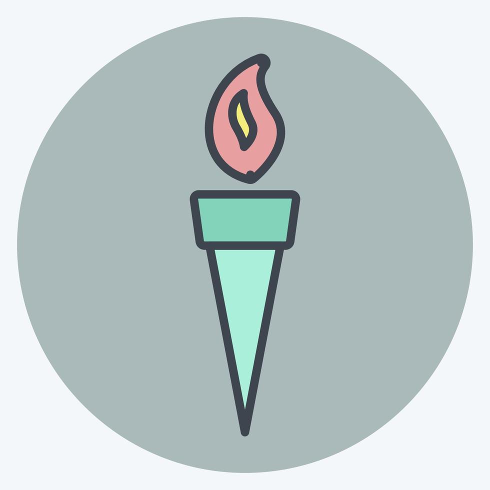 Torch Icon in trendy color mate style vector