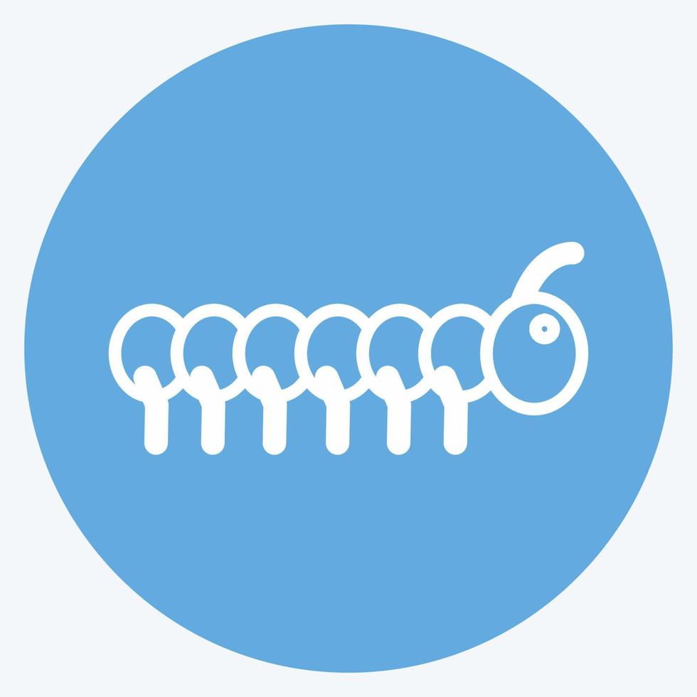Worm Icon in trendy blue eyes style isolated on soft blue background vector