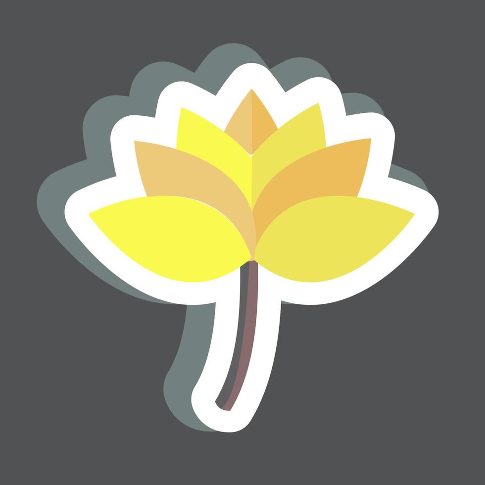 Lotus Sticker in trendy isolated on black background vector