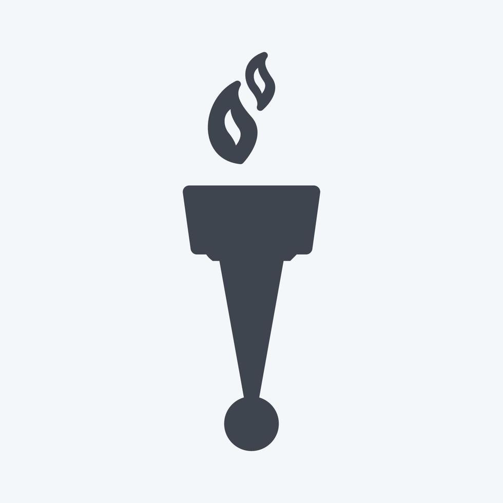 icono de llama en estilo moderno glifo vector
