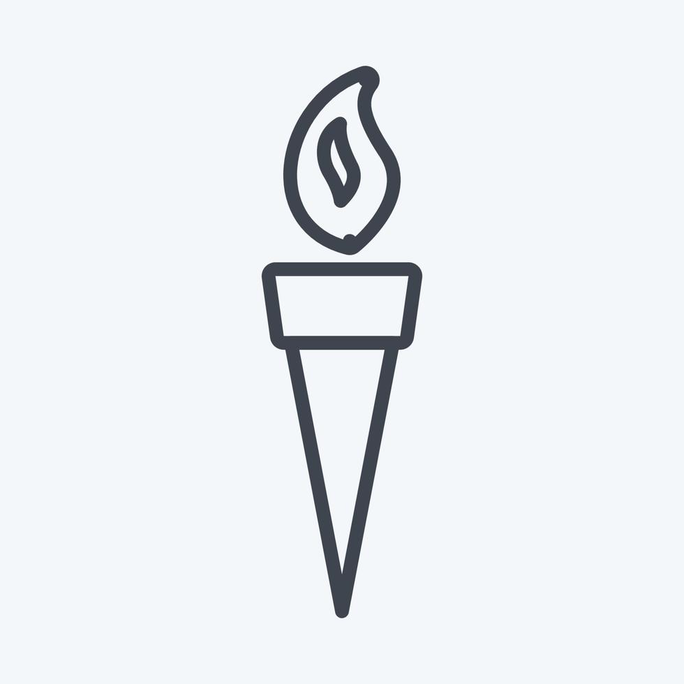 Torch Icon in trendy line style vector